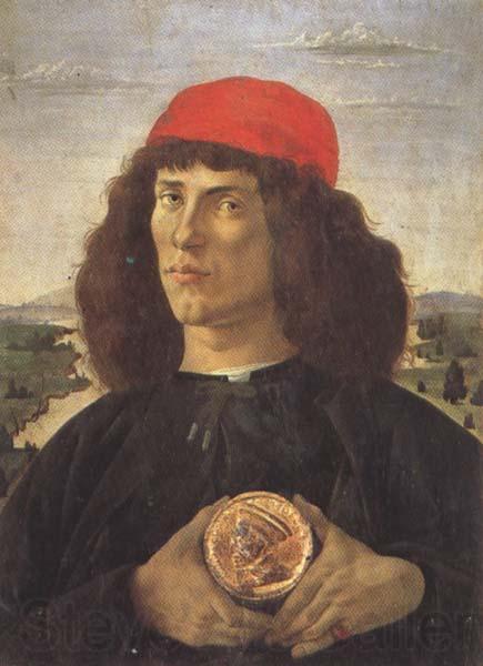 Sandro Botticelli Young Man With a Medallion of Cosimo (mk45) Norge oil painting art